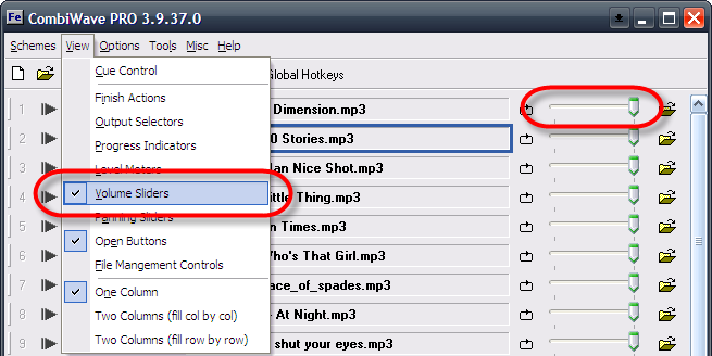 volume slider